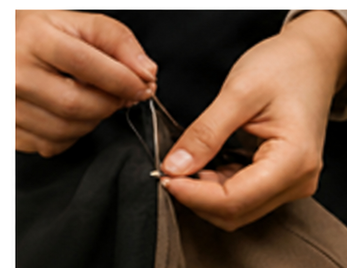Reparaturarbeiten an Stoff
